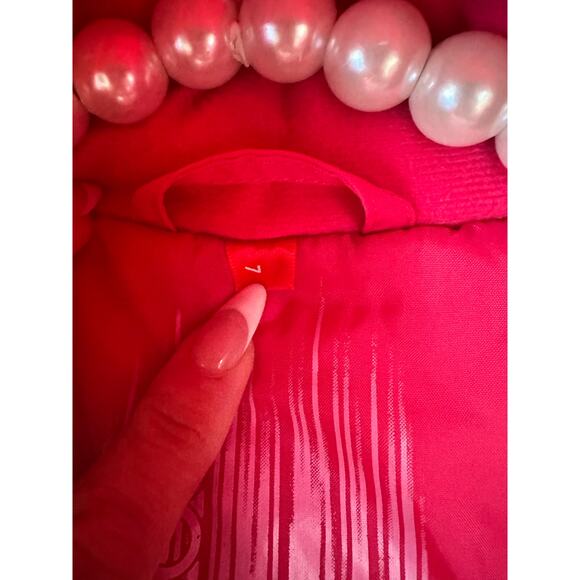 Spider HOT PINK coat jacket winter wear Sz 7Y great condition sleeves grow studs - Picture 8 of 12